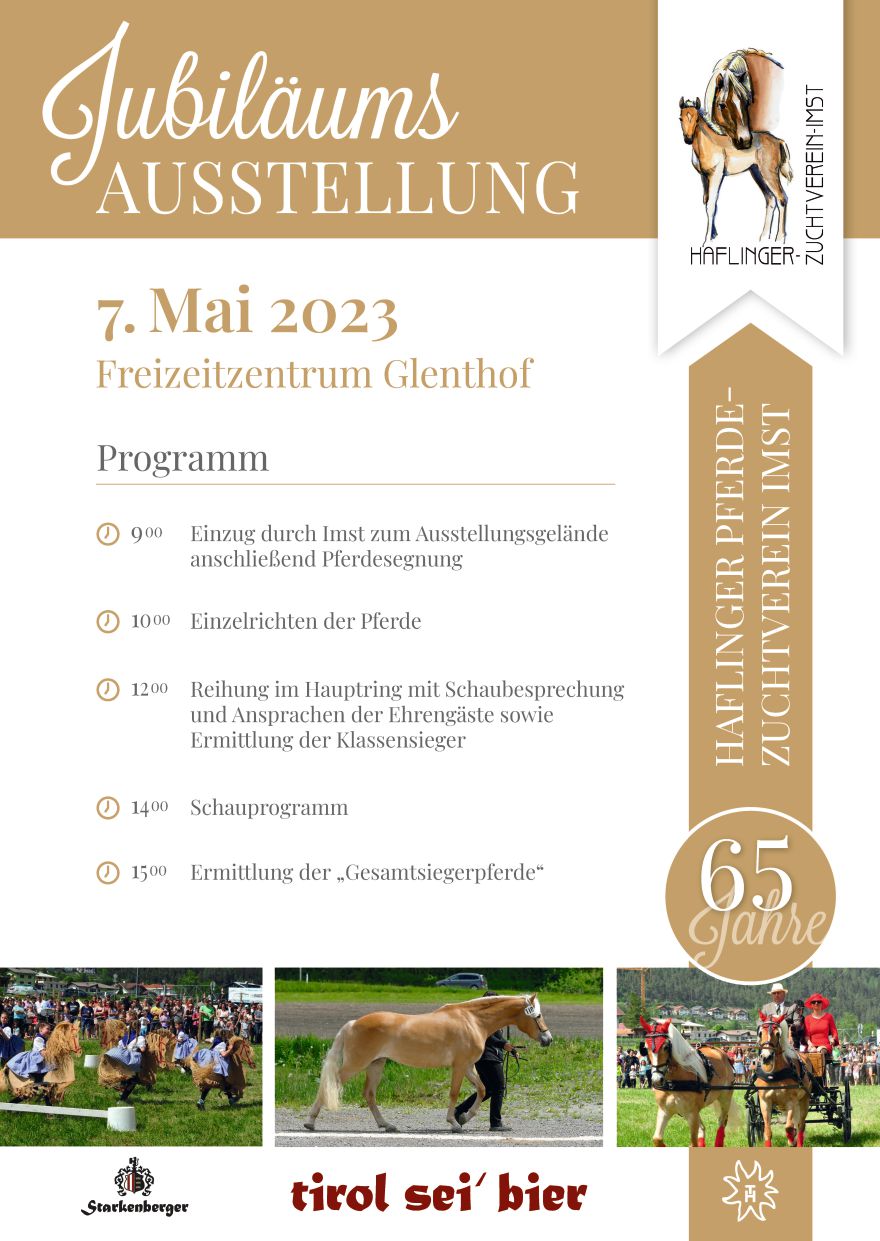 Plakat Jubiläum 65 Jahre Haflinger